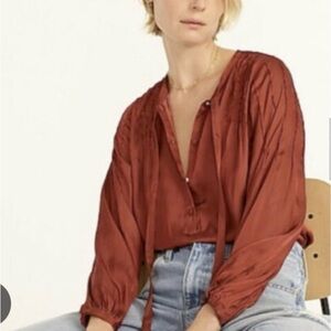 J. Crew Rust Blouse P2P 21”